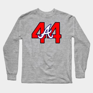 Hank Aaron Logo 44 Long Sleeve T-Shirt